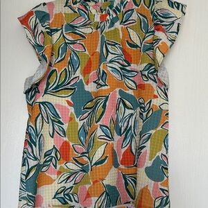 THML Multicolor Leaf Print Blouse